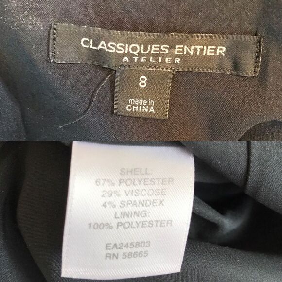 CLASSIQUES ENTIER ATELIER Sheath Dress Square Neck Charcoal Gray Back Zipper 8 - Picture 5 of 8